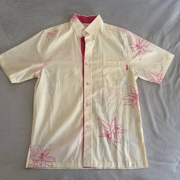 Mango floral pink and off-white button down - Picture 1 of 5